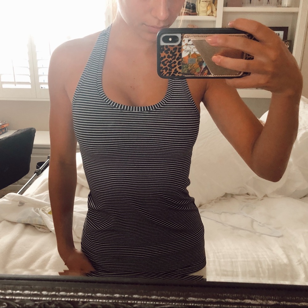White & black striped Lululemon tank top!